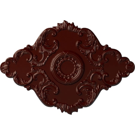 Ekena Millwork Piedmont Ceiling Medallion, Hand-Painted Brushed Mahogany, 37"W x 26"H x 1 3/8"P CM37X26PEBMF